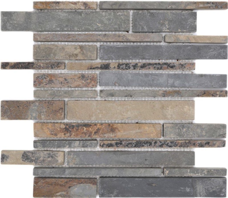 Mosaïque Ardoise Pierre naturelle rouille Brick Ardoise rustique Revêtement mural Carreau de cuisine MOS34-2525_f