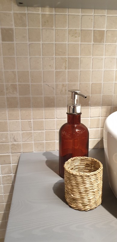 Mosaïque Marbre Pierre naturelle crème Botticino Anticato MOS42-0104_f
