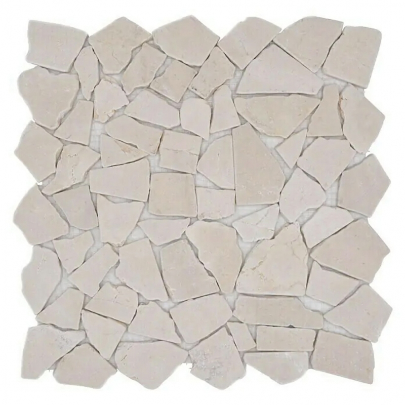 Mosaïque Marbre Pierre naturelle blanche Bruch Ciot Botticino Anticato MOS44-0104_f