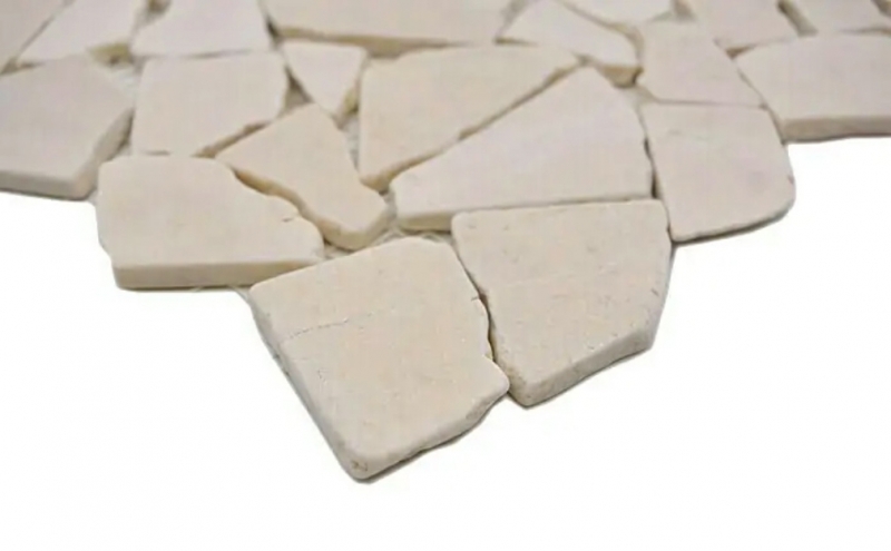 Mosaïque Marbre Pierre naturelle blanche Bruch Ciot Botticino Anticato MOS44-0104_f
