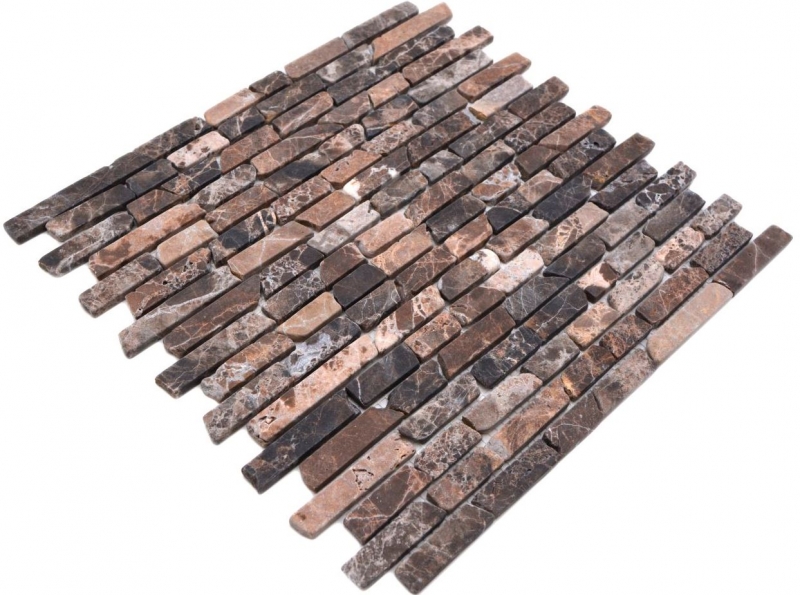 Mosaïque de marbre Pierre naturelle Brick Impala brun flammé MOS40-1304_f