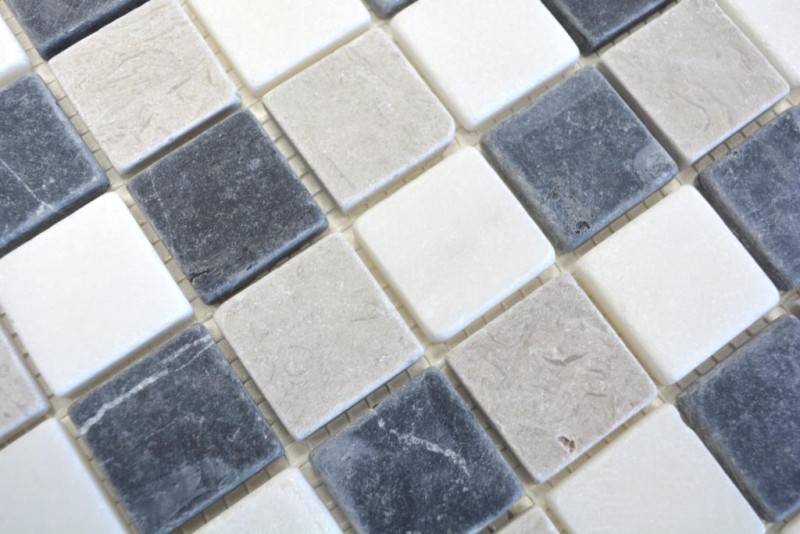 Mosaïque Marbre Pierre naturelle beige gris noir Marbre Botticino Nero MOS40-MOS32/1125_f