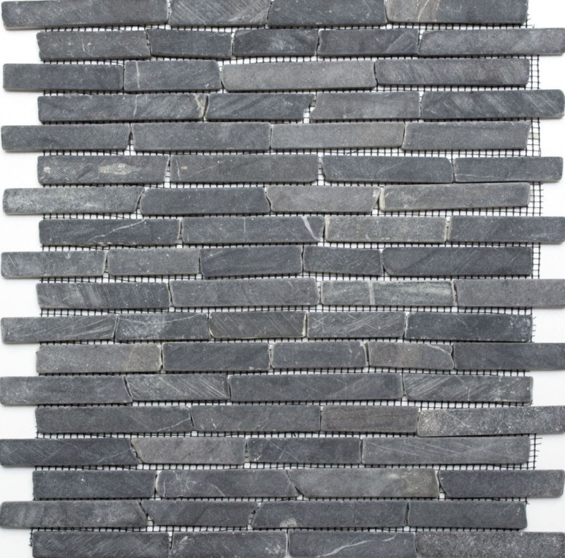 Mosaïque Marbre Pierre naturelle gris anthracite Nero Marquina MOS40-0125_f