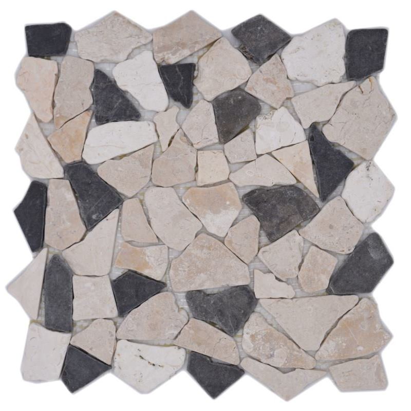 Mosaïque Marbre Pierre naturelle beige noir Bruch Ciot BianconeJava MOS44-30-110_f