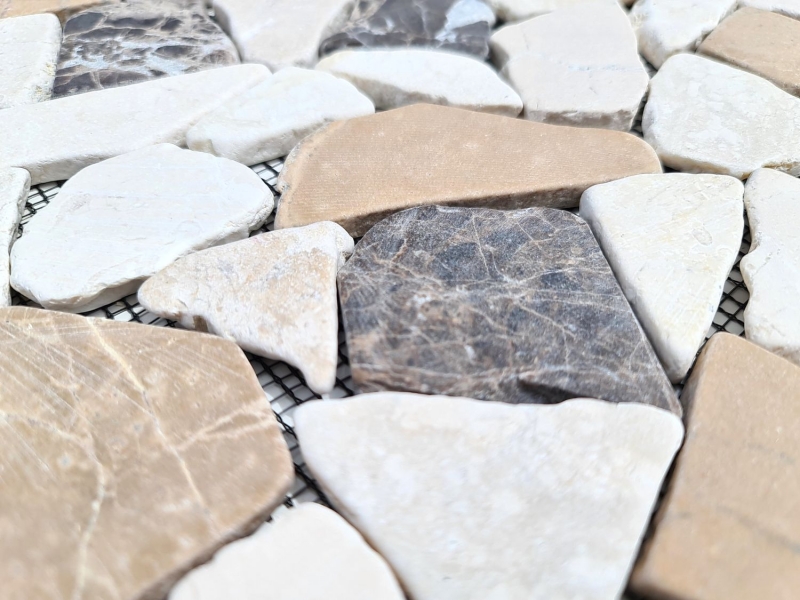 Mosaïque Marbre Pierre naturelle beige brun Bruch Ciot CastanaoCream MOS44-30-190_f