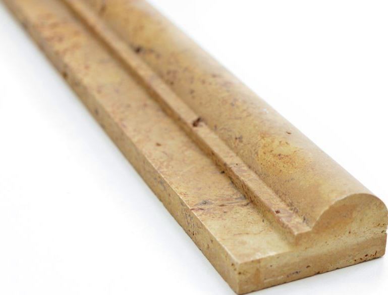 Borde Bordure Travertin Pierre naturelle jaune Profil Ogee1 Gold Antique Travertin MOSProf-51348_f