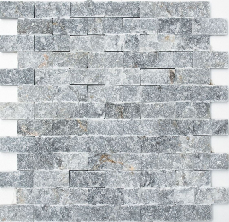 Mosaïque mur de pierre Marbre pierre naturelle anthracite gris Brick Splitface grey Marble 3D MOS40-48196_f