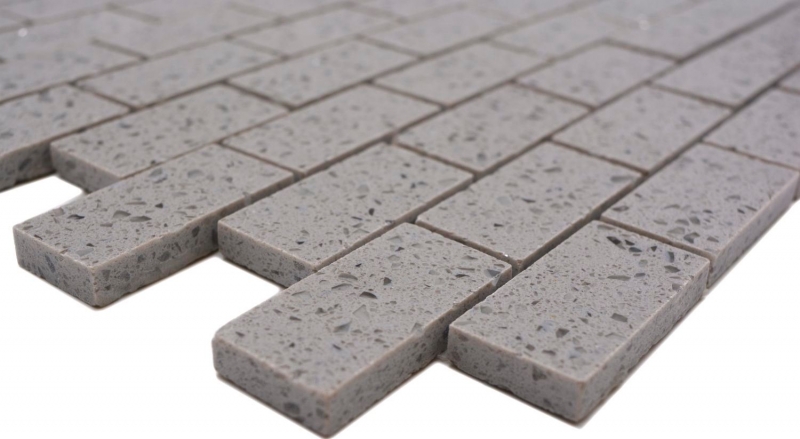 Carreaux de mosaïque Quartz Composite Pierre artificielle Brick Artifical gris MOS46-0204_f