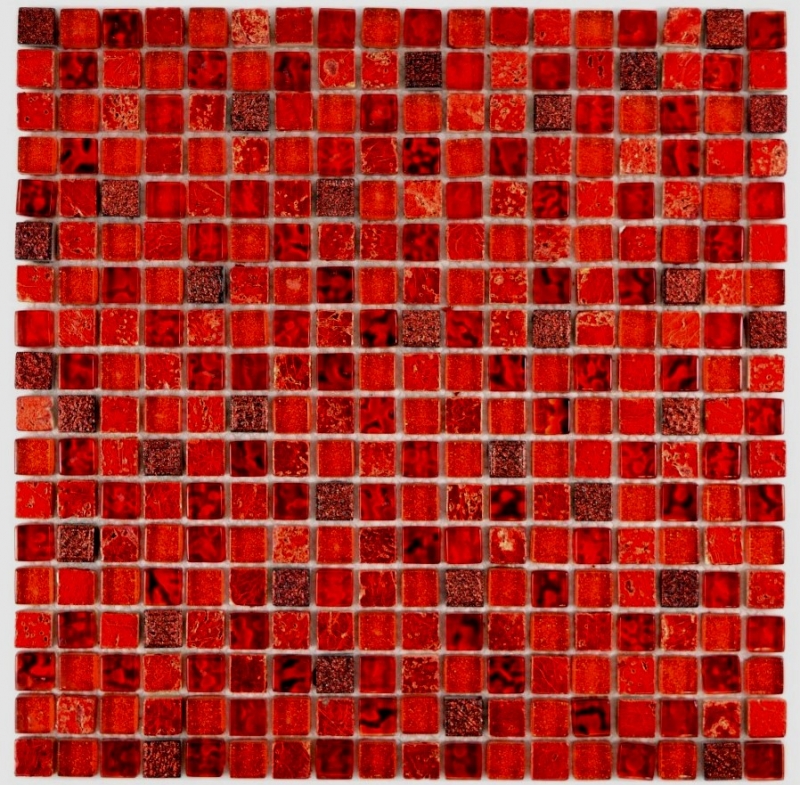 Carreau de mosaïque Translucide rouge Mosaïque de verre Crystal Resin rouge BAD WC cuisine MUR MOS92-0904_f