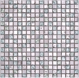 Carreau de mosaïque Translucide aluminium argent Mosaïque de verre Crystal Alu Resin argent MOS92-0202_f