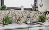 Carreau de mosaïque fond de cuisine Translucide beige clair Brick Mosaïque de verre Crystal pierre emperador clair MOS87-B1153_f