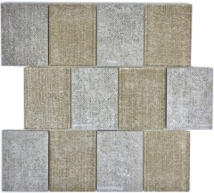 Carreau de mosaïque Céramique translucide beige Rectangle Mosaïque de verre Crystal Céramique beige MOS88J-1202_f