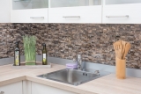 Carreaux de mosaïque fond de cuisine autocollant marbre pierre naturelle brun foncé pierre naturelle emperador foncé MOS200-0113_f