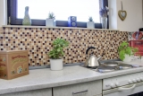 Carreaux de mosaïque fond de cuisine autocollant pierre beige marron Mosaïque de verre pierre beige marron MOS200-4M372_f