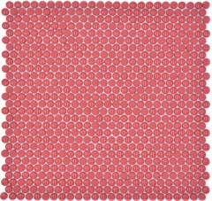 Mosaïque bouton verre rouge brillant mat sol de douche paroi de baignoire MOS140-0911_f