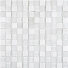 Carré Crystal/pierre mix super white Carreau de mosaïque murale Carrelage cuisine salle de bain MOS72-0001_f