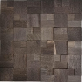 Mosaïque en bois Panneau de bois Parement brun foncé 3D autocollant mur cuisine carrelage MOS170-11B_f