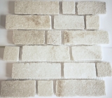Ardoise Carreau Mosaïque Pierre naturelle Brick blanc beige clair Tapis Mosaïque Carrelage Cuisine - MOS34-0102
