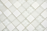 échantillon manuel carré Crystal/pierre mix super white carreau de mosaïque mur carrelage cuisine salle de bain MOS72-0001_m