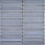 Carreau de mosaïque Céramique baguettes gris moucheté brillant salle de bain mur MOS24-CS26_f