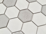 Motif manuel Carreau de mosaïque Céramique Hexagonal blanc brillant Cuisine Salle de bains MOS11K-SAN1_m