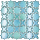 Étoile Carreau Mosaïque Céramique Vintage Retro vert brillant Fond de cuisine Salle de bain - MOS13-SXS10