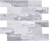 Carreau de mosaïque Mosaïque autocollante Alu imitation bois shabby chic gris Subway MOS200-4S49