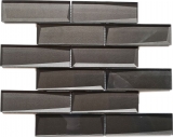 Mosaïque de verre Carreau de mosaïque 3D aspect terra brun anthracite Miroir de carrelage MOS88-MOS88-XB09_f