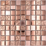 Mosaïque de verre Carreau de mosaïque electroplated bronze aspect cuivre cuisine mur MOS88-XCBR1