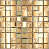 Mosaïque de verre Carreau de mosaïque electroplated or Fond de cuisine salle de bain MOS88-XCG03