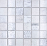 Mosaïque de verre Carreau de mosaïque Afrique blanc structure dosseret de cuisine MOS78-W18