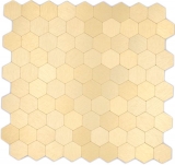 Carreaux de mosaïque Mosaïques autocollantes hexagonales métalliques or cuisine mur MOS200-4GHX_f