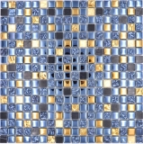 Carreau de mosaïque verre pierre naturelle mosaïque pierre EP mix noir or salle de bain cuisine MOS92-650_f