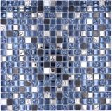 Carreau mosaïque verre pierre naturelle mosaïque pierre EP mix noir argent fond de cuisine MOS92-660_f