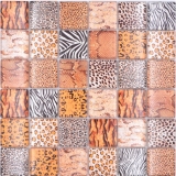 Carreaux de mosaïque Mosaïque de verre Forest brun clair Miroir de carrelage mural MOS78-W58_f