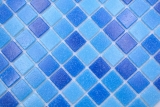 Échantillon manuel Carreau de mosaïque Mosaïque de verre Classic Mix verre mix bleu 4F collé sur papier Mosaïque de piscine MOS210-PA335_m