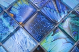 Échantillon manuel Carreau de mosaïque de verre Kombi Forest bleu turquoise Carrelage cuisine MOS78-W78_m