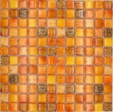 Mosaïque de verre Carreau de mosaïque orange brillant Snake mur cuisine salle de bain douche MOS68-WL44