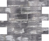 Mosaïque de verre Carreau de mosaïque noir avec argent brillant mur cuisine salle de bain douche MOS88-SW02