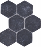 Pierre naturelle Carreaux de mosaïque Marbre noir mat mur sol cuisine salle de bain douche MOS42-HX143