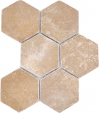 Pierre naturelle Carreaux de mosaïque Terrasse Travertin noix mat mur sol cuisine salle de bain douche MOS42-HX144
