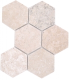 Pierre naturelle Carreaux de mosaïque Terrasse Travertin beige mat mur sol cuisine salle de bain douche MOS42-HX146