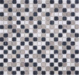 Mosaïque de pierre naturelle Marbre beige gris noir mat mur sol cuisine salle de bain douche MOS38-15-1125_f