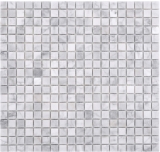Mosaïque de pierre naturelle Marbre blanc aspect carrare mat mur sol cuisine salle de bain douche MOS38-15-2000_f