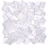 Mosaïque de pierre naturelle Marbre blanc aspect carrare mat mur sol cuisine salle de bain douche MOS44-30-2030_f