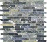 Pierre naturelle Carreaux de mosaïque Marbre vert mat mur sol cuisine salle de bain douche MOS40-0407_f