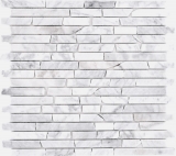Pierre naturelle Carreaux de mosaïque Marbre blanc aspect carrare mat mur sol cuisine salle de bain douche MOS40-Brick2000_f