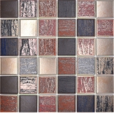 Mosaïque céramique multicolore mat mur cuisine salle de bain douche MOS24-1235_f