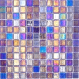 Mosaïque de piscine Mosaïque de verre bleu violet multicolore irisé mur sol cuisine salle de bain douche MOS220-P55255_f