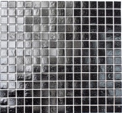 Mosaïque de verre Carreau de mosaïque noir Spots douche SALLE DE BAINS MUR cuisine - MOS50-0302